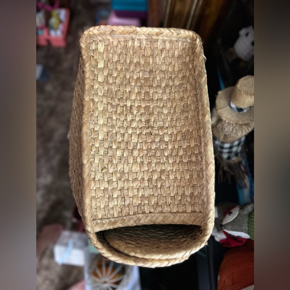 Large vintage woven wicker tote bag in "Boho" style - Picture 8 of 16